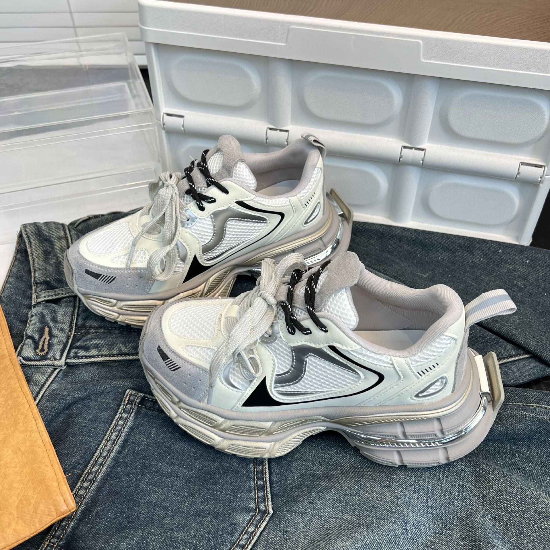 Damen Sportliche Sneakers mit atmungsaktiver Mesh-Oberfläche und stabiler Dämpfungstechnologie R&B