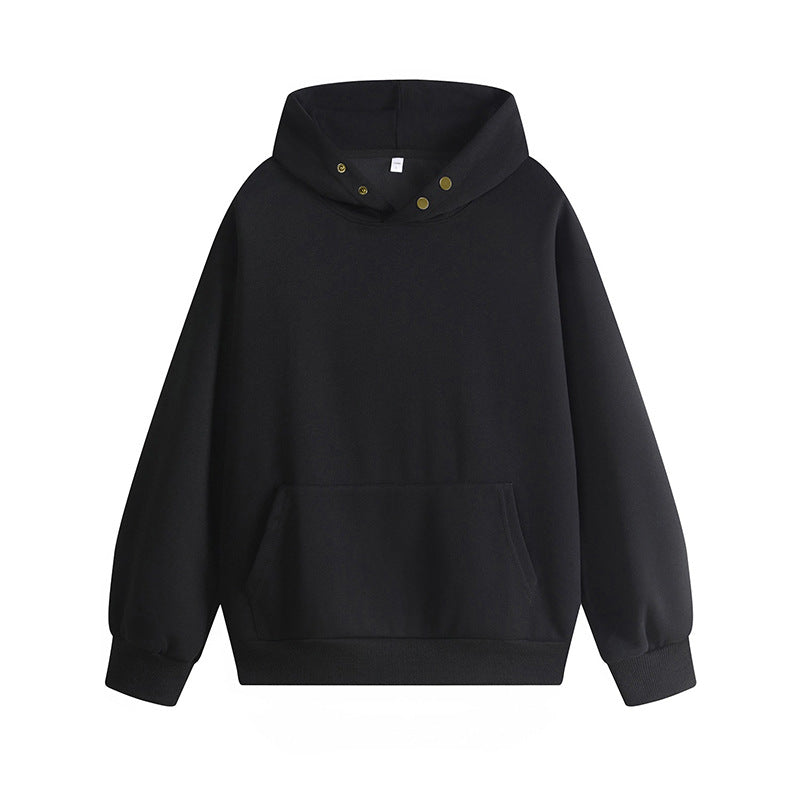 Damen Kapuzenpullover mit innovativem Schnitt und praktischen Druckknöpfen R&B