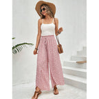 Damen weite Palazzo-Hose mit elastischem Bund und angesagtem Muster R&B