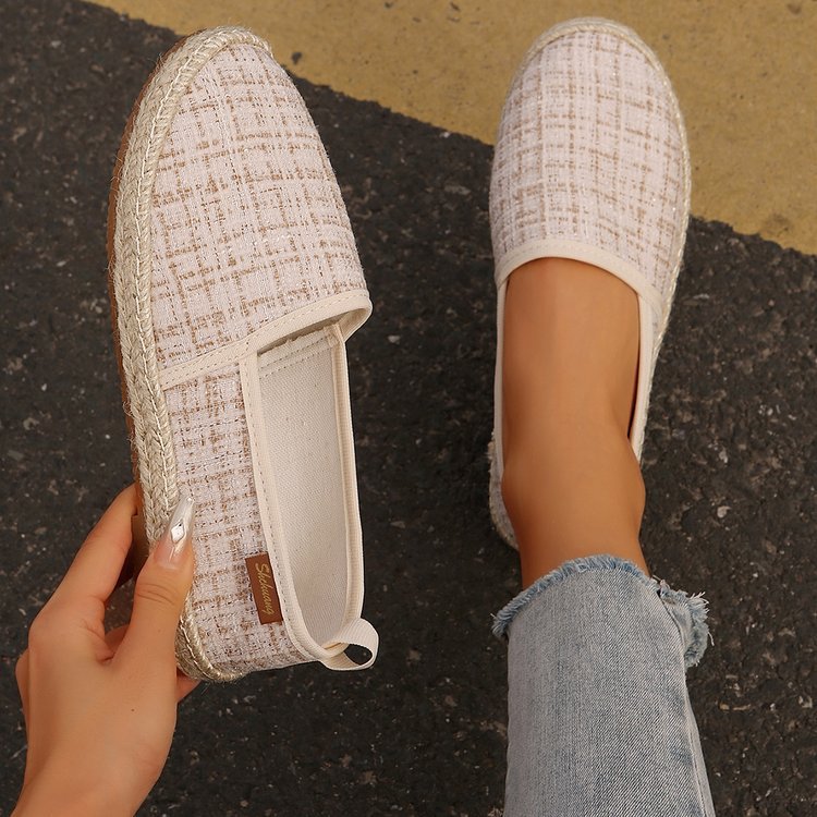 Damen bequeme Slip-Ons mit jute Details R&B