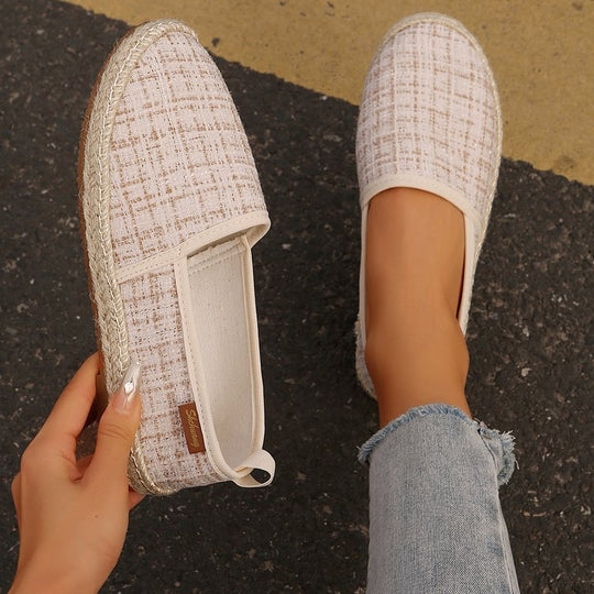 Damen bequeme Slip-Ons mit jute Details R&B