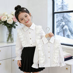 Mädchen Bluse mit Rüschendetails und Knopfverschluss R&B