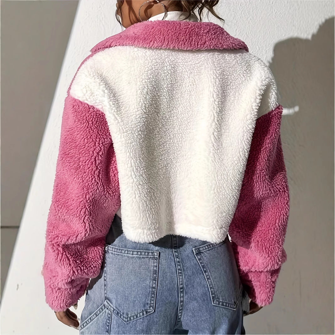 Damen Fleecejacke im Oversize-Stil mit Taschen R&B
