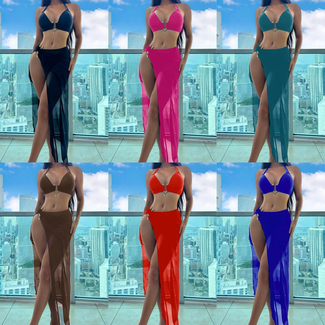 Damen Bikiniset mit transparentem Maxirock R&B