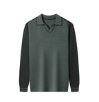 Herren Feinstrickpullover mit V-Ausschnitt und modischem Kontrastdesign R&B