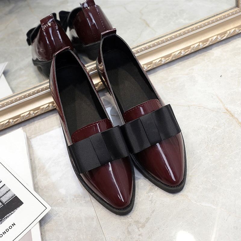 Damen elegante Ballerinas mit breitem Schleifenelement R&B