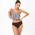 Damen Bikini-Set mit modischem Volant-Oberteil und hoher Taille R&B