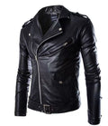 R&B | Herren Echtes Leder Bikerjacke mit Asymmetrischem Reißverschluss