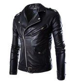 R&B | Herren Echtes Leder Bikerjacke mit Asymmetrischem Reißverschluss