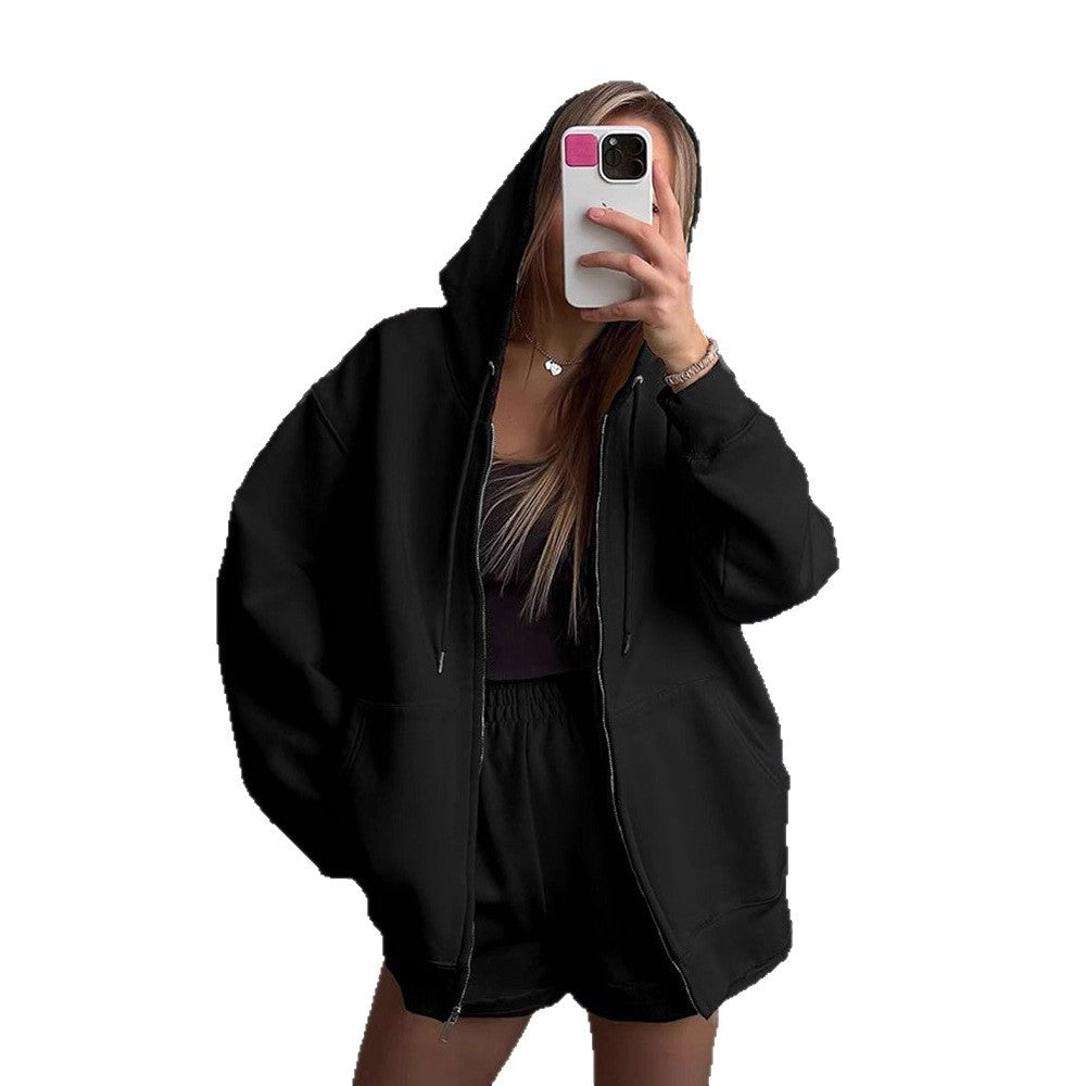 Damen bequeme Sweatshorts mit Oversized Hoodie R&B
