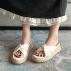 Damen Espadrille Sandalen mit knotenförmigem Riemen R&B
