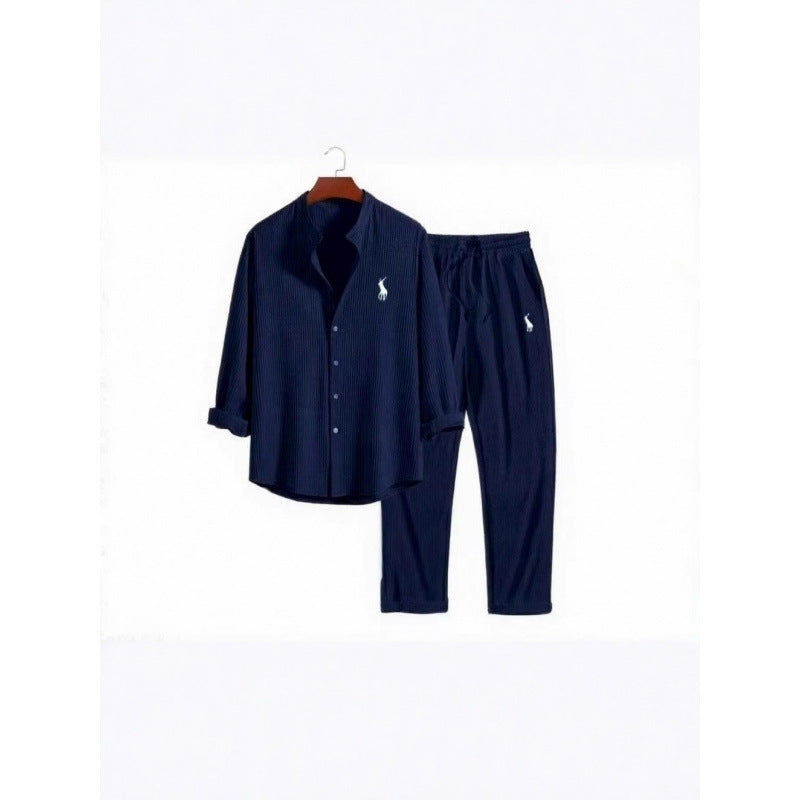 Damen Schlafanzugset mit elegantem Hemd und bequemen Hosen