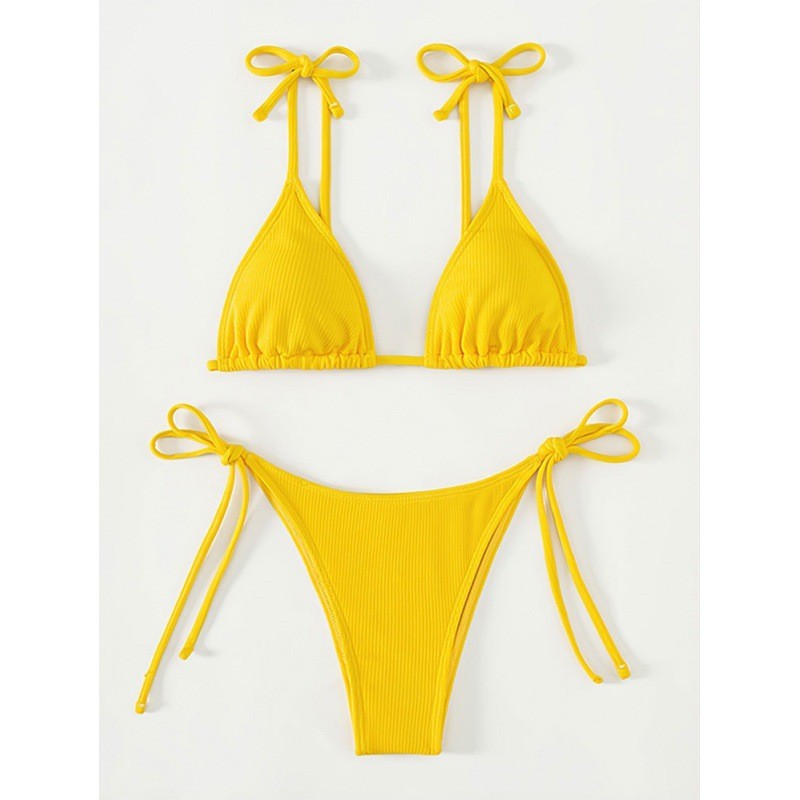 Damen Triangel-Bikini mit verspieltem Bindedesign R&B