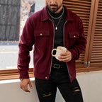 Herren nan CPO-inspiriertes Overshirt-Jacke mit aufgesetzten Brusttaschen und Reißverschluss R&B