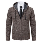 Herren modische Strickjacke mit Kapuze und elegantem Reißverschluss Heidi-Mode