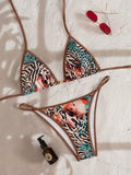 Damen Triangel-Bikini mit animalischem Druck R&B