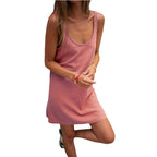 Damen Sommerliches Freizeitkleid mit tiefem Ausschnitt und leichtem Stoff R&B