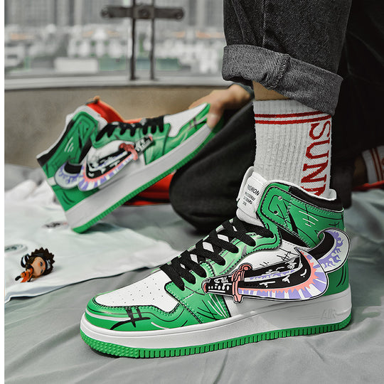 Damen Sportliche High-Top Sneakers mit auffälligem grafischem Design R&B