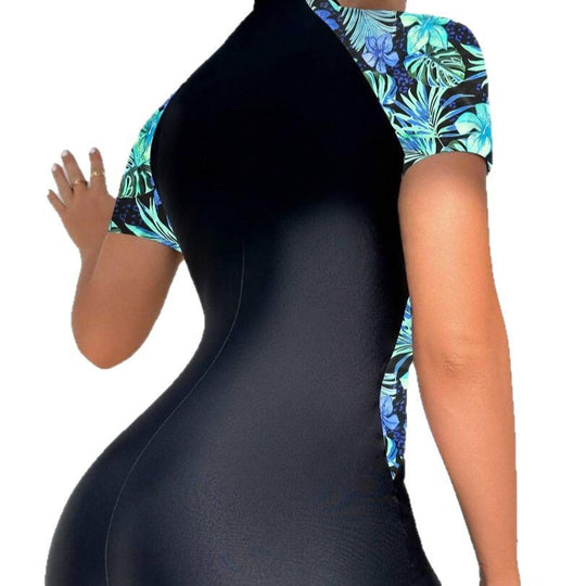 Damen Elasthischer Kurzarm-Surfsuit R&B