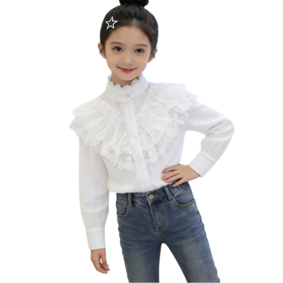 Mädchen elegante Rüschenbluse mit feinen Details R&B