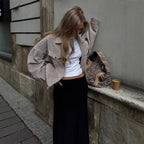 Damen Oversized Cordjacke mit praktischen Taschen und dezentem Streifenmuster R&B