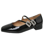Damen Ballerinas mit dekorativen Riemchen und modischem Glanz R&B