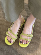 Damen Riemchen-Sandalen mit komfortablem Fußbett und modischem Schnallen-Design R&B