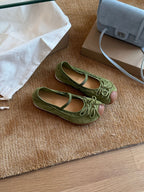 Damen Ballerinas mit modischem Schleifen-Detail und weicher Veloursleder-Oberfläche R&B