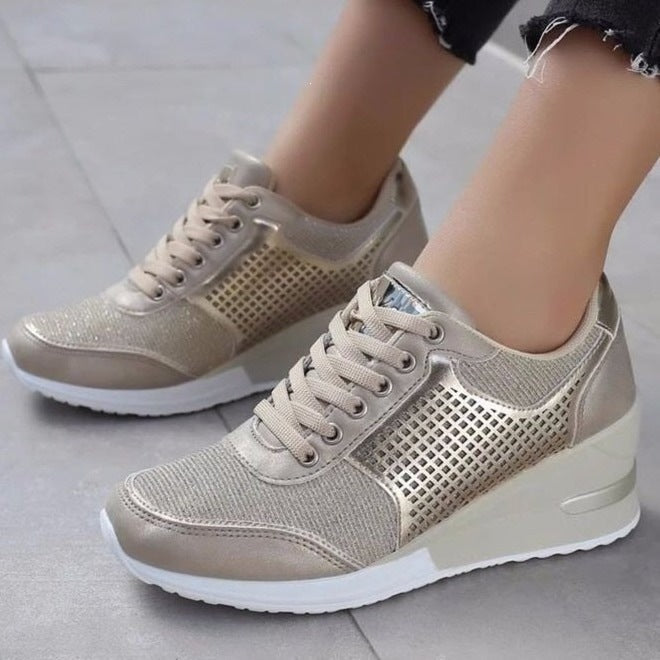 Damen Sportliche Sneaker mit atmungsaktivem Mesh-Einsatz R&B