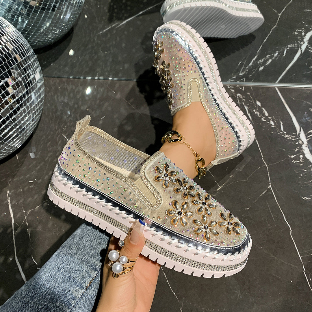 Damen Glamouröse Slip-On Sneakers mit funkelnden Applikationen R&B