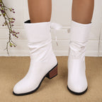 Damen Stiefeletten mit modischem Falten-Design und verstellbarem Riemen R&B