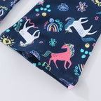Mädchen Leggings mit verspieltem Einhorn- und Blütenmuster R&B
