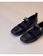 Damen elegante Ballerinas mit R&Brnem Riemchen-Design R&B