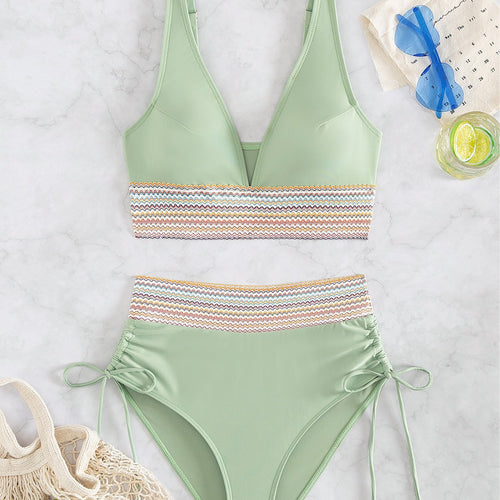 Damen Hochgeschnittener Sportbikini R&B