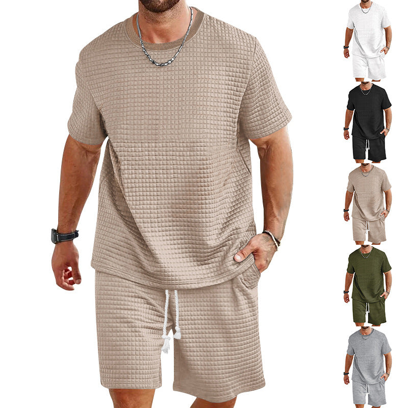 Herren lässiges Freizeit-Set aus hochwertigem Strukturmaterial R&B
