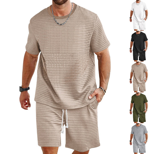 Herren lässiges Freizeit-Set aus hochwertigem Strukturmaterial R&B