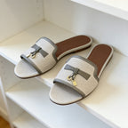 Damen Elegante Slippers aus weichem Wildleder mit dekorativem Riemendesign R&B