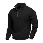 Herren Sweatpullover mit halbem Reißverschluss und atmungsaktiver Struktur R&B