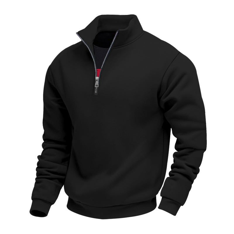 Herren Sweatpullover mit halbem Reißverschluss und atmungsaktiver Struktur R&B