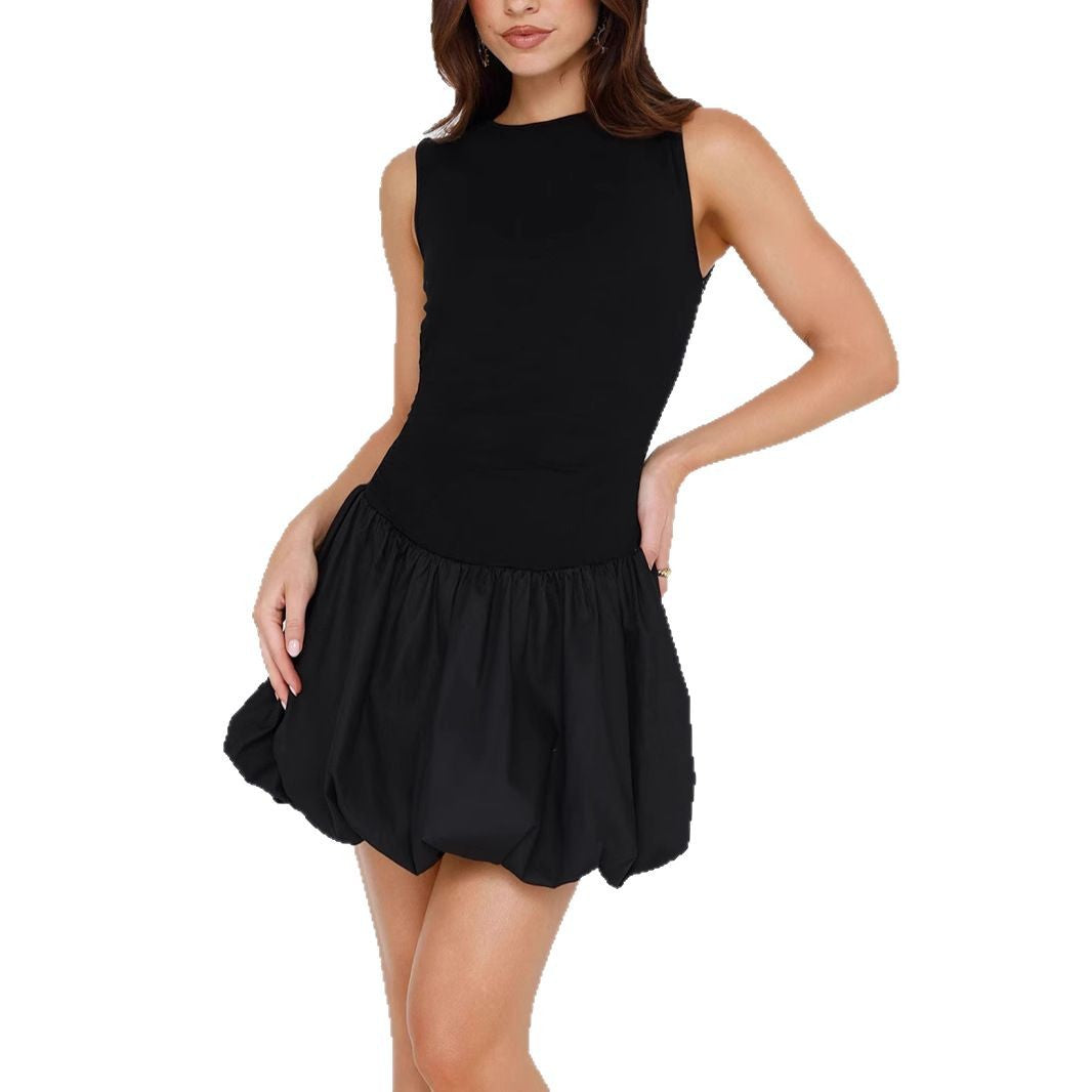 Damen asymmetrisches Ballonkleid R&B