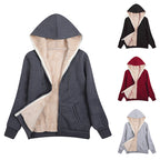 Damen kuschelige Fleecejacke mit Kapuze und Taschen R&B