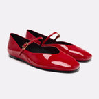 Damen Elegante Slip-On Ballerinas mit verstellbarem Riemen und hochwertiger Oberflächenstruktur R&B