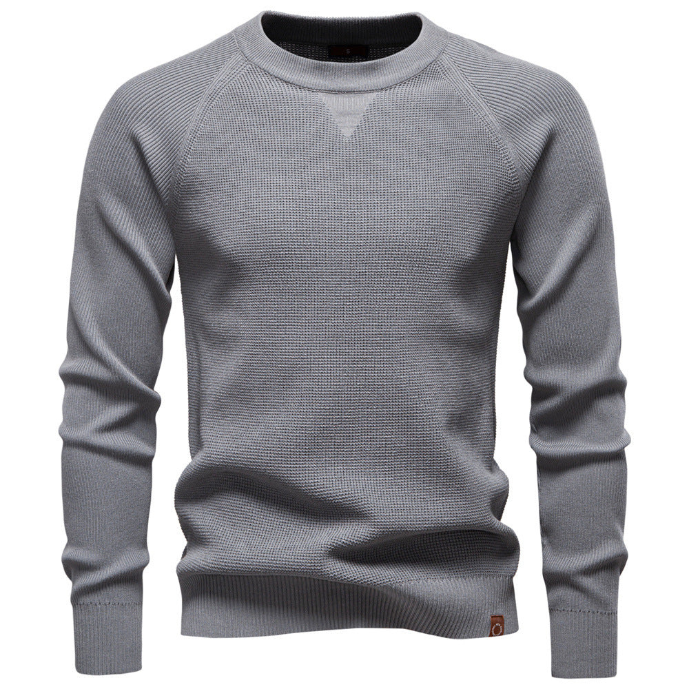Herren Strickpullover mit innovativem Strukturmuster und Rundhalsausschnitt R&B