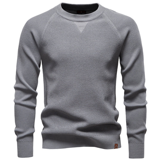 Herren Strickpullover mit innovativem Strukturmuster und Rundhalsausschnitt R&B