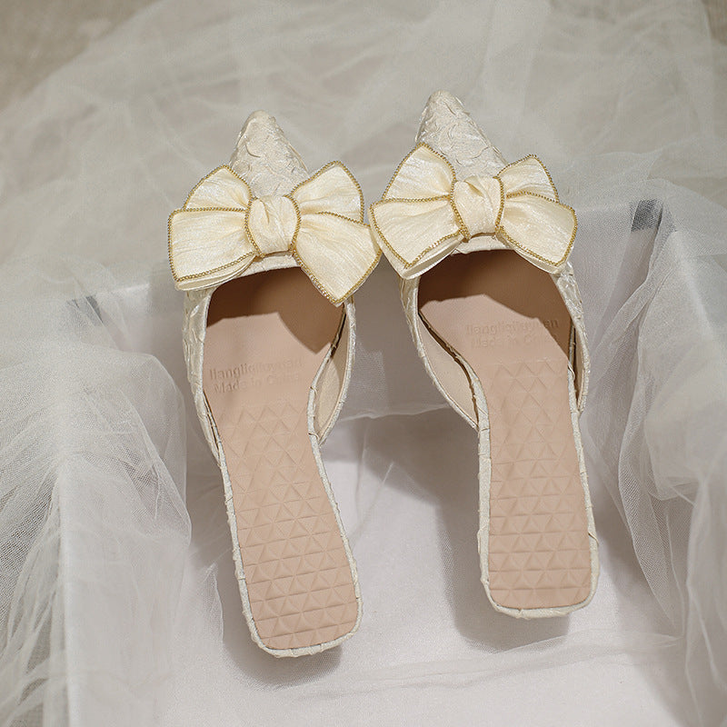 Damen elegante Mules mit besonderem Schmuckdetail R&B