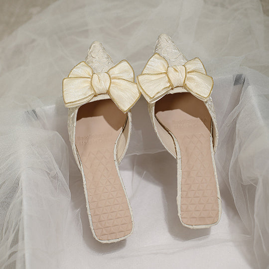 Damen elegante Mules mit besonderem Schmuckdetail R&B