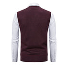 Herren elegante Strickweste mit modernem Rautenmuster und praktischen Taschen