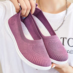 Damen bequeme Slip-On Sneakers mit atmungsaktiver Strickoberfläche R&B
