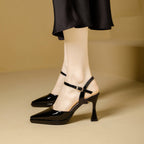 Damen Slingback-Pumps mit spitzem Design und dekorativem Riemen