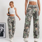 Damen Cargohose im Camouflage-Design mit hoher Taille R&B
